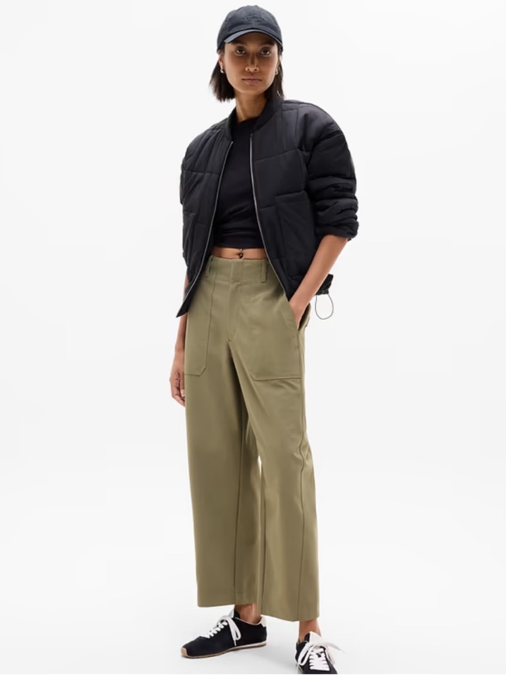 NWT Athleta Skyline High Rise Barrel LegPant Olive Branch Size 10
